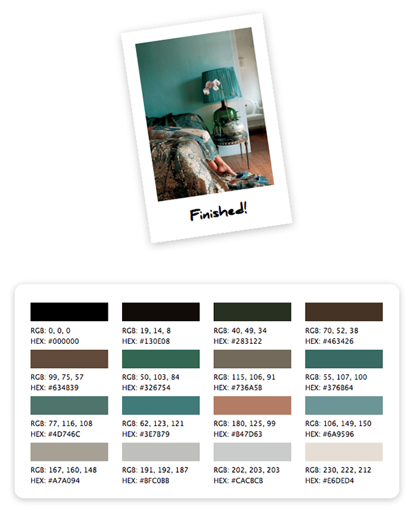 A completed color palette.