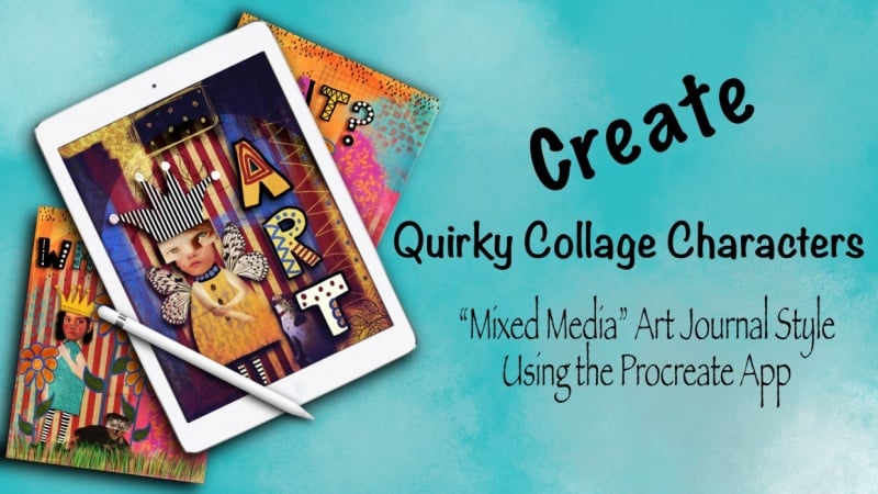 Create a mixed media collage in Procreate with Debbie