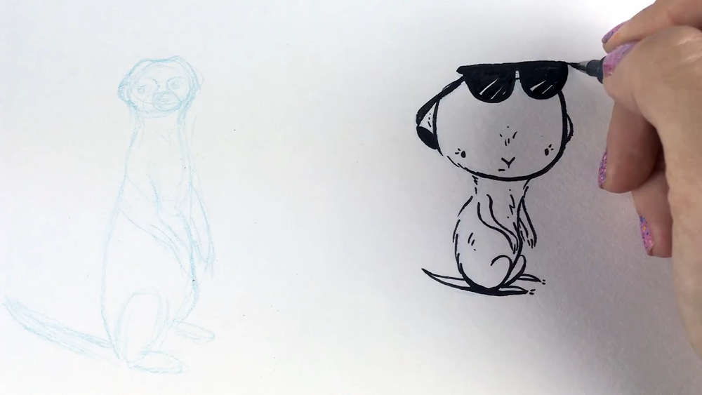 como desenhar um suricato