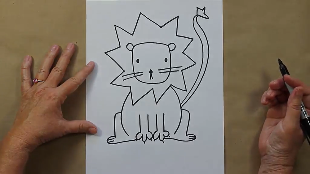 como desenhar um leão