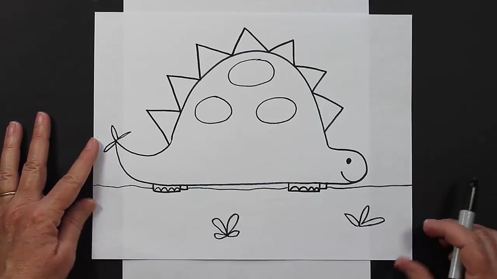 como desenhar um estegossauro