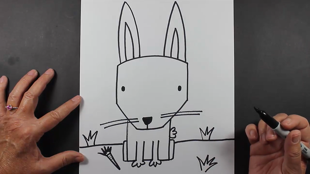 Hasen-Zeichnung