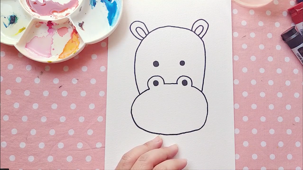 hippo drawing