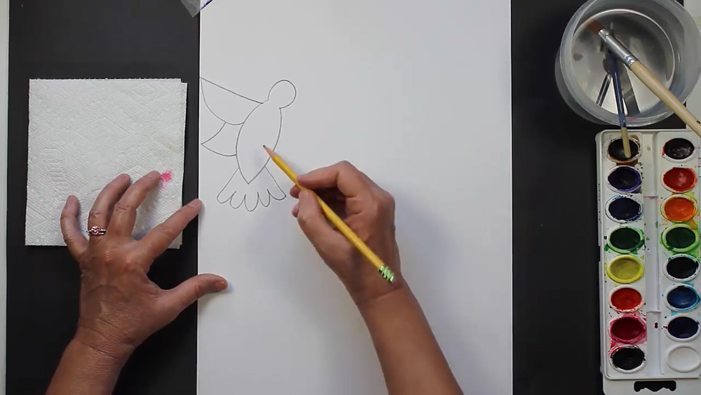 como desenhar um beija-flor
