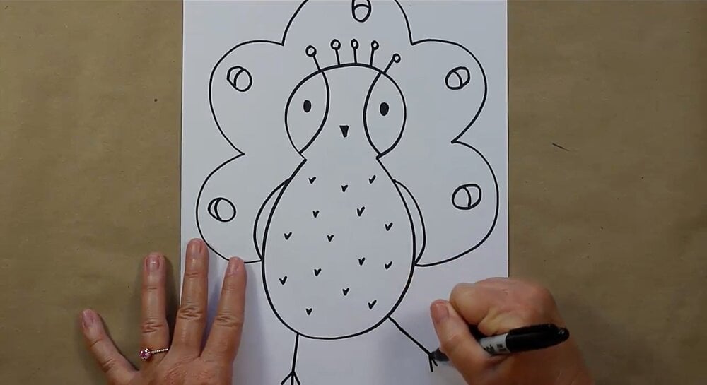 como desenhar um pavão