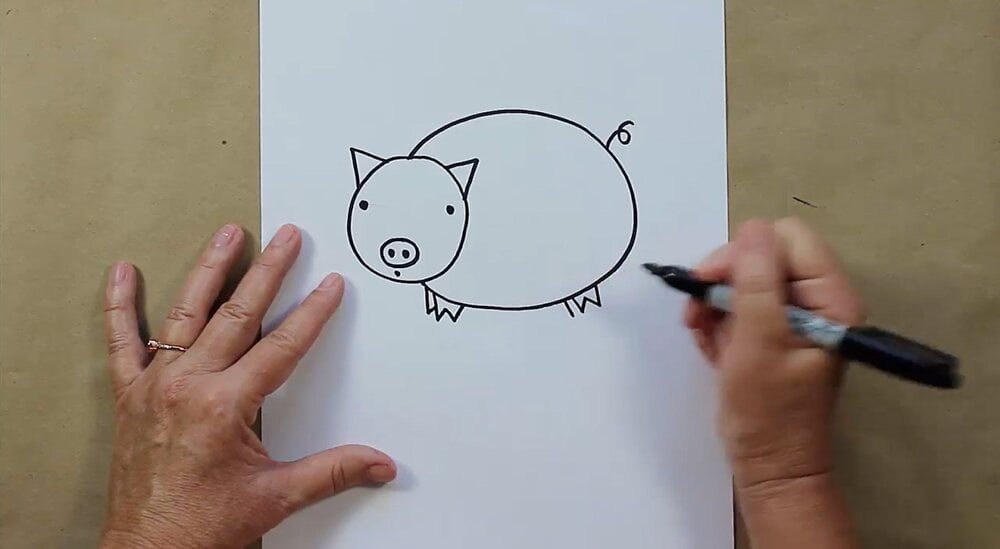Schweine-Zeichnung