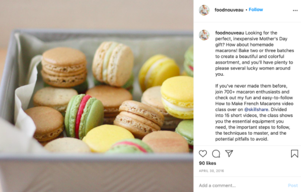 A photo of macarons from Marie Asselin’s Instagram account.