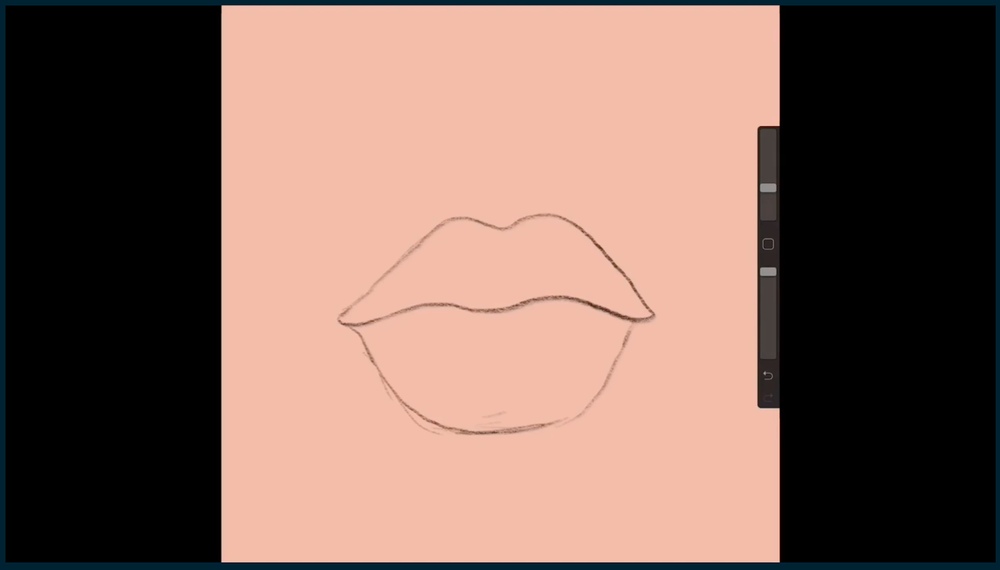 Start by creating a simple outline of the lips. 