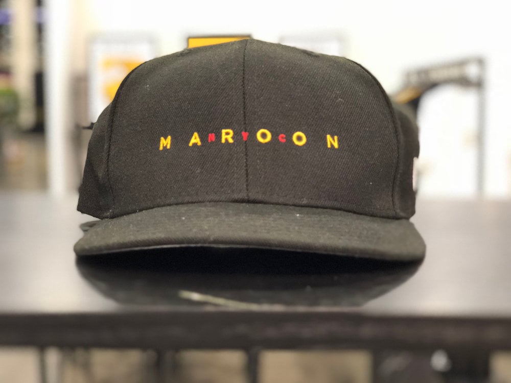 Headwear designed by Skillshare student Chris Frangoulis for his brand,  Maroon NYC,  on display for industry representatives to consider