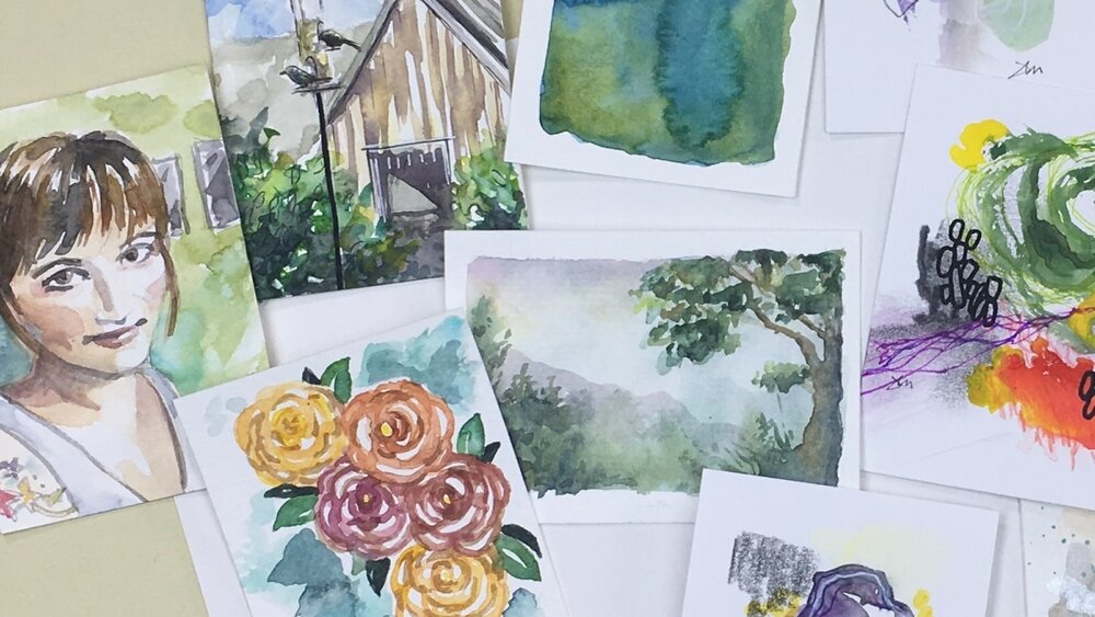 Art by Jen Dixon from her Skillshare Staff Pick “Creating Small: Mini Masterpieces with Big Impact”