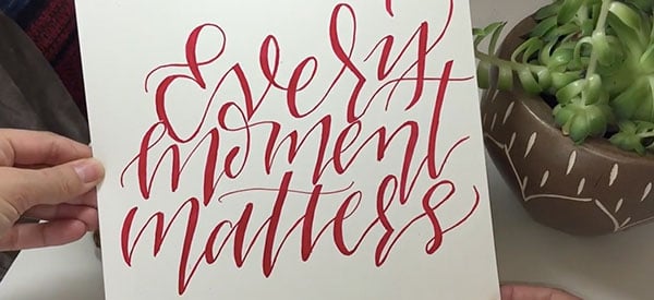 A still from Peggy Dean's  Modern Calligraphy Class