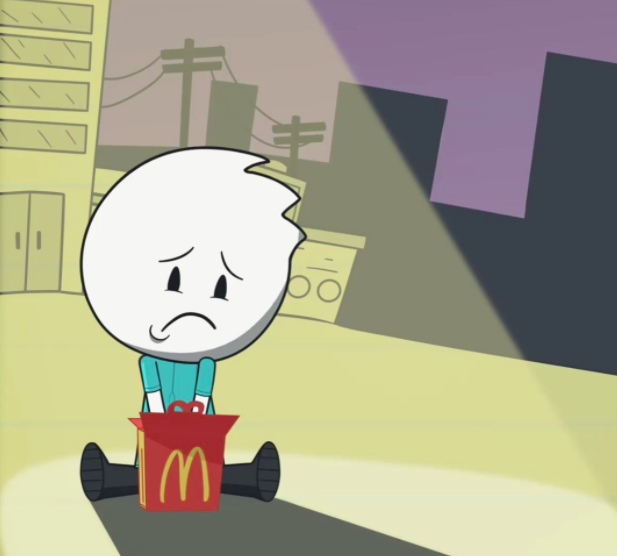 Alex Clark shares a still from his video, “My Pretty McDonald’s Princess,” part of his weekly animated series on YouTube. 