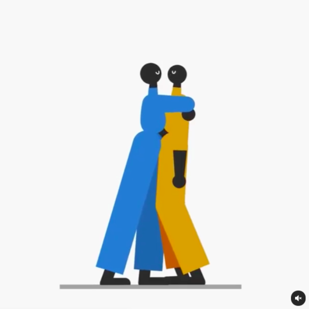 This playful animation by Lana Simanenkova depicts a happy hug. 