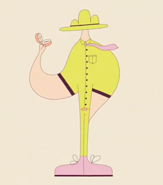 Jake Bartlett showcases his interpretation of the Man in the Yellow Hat from “Curious George”—as an animation, of course.