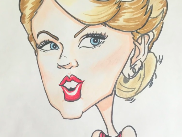 A caricature of pop singer Taylor Swift.