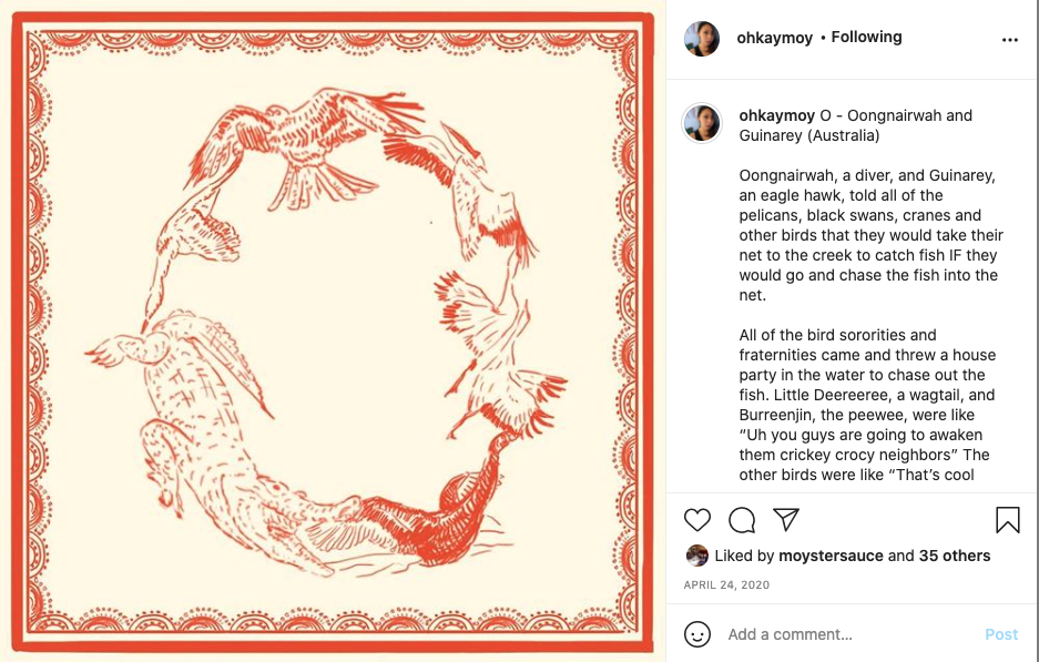 Uma amostra do trabalho de Moy, exibida em seu perfil do Instagram.