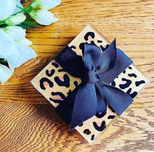 Cheetah-print coasters make the perfect hostess or housewarming gift. 
