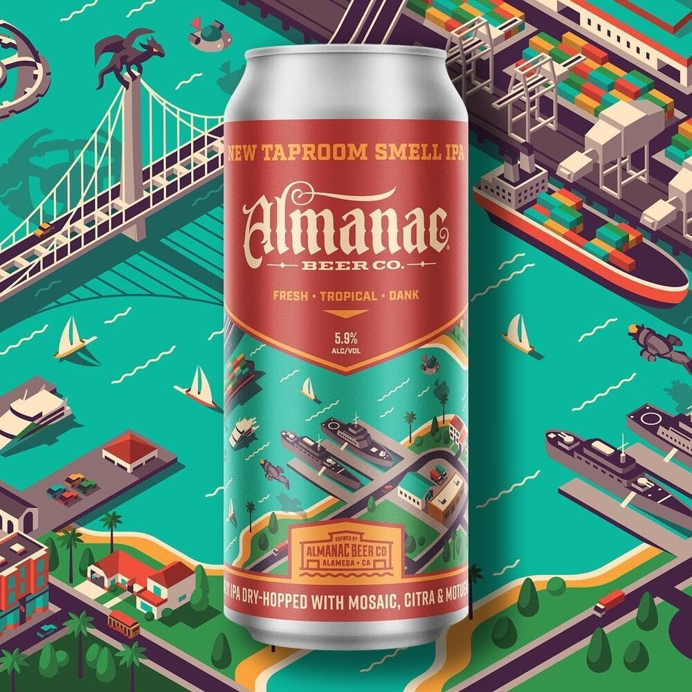 DKNG beer can packaging for Almanac Beer Co.