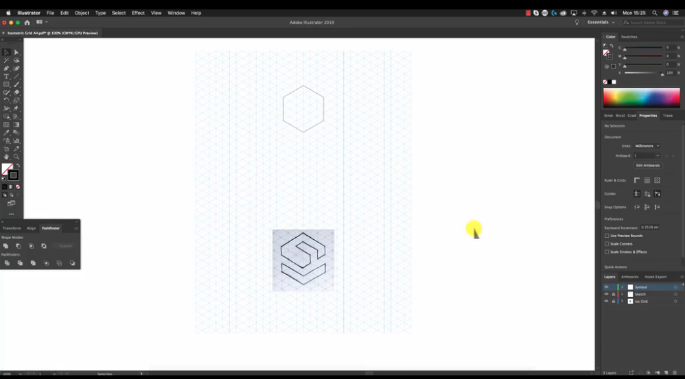 Starting with a hand-drawn image can help you to visualize your isometric drawing before digitizing it.
