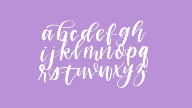 Rather than all resting on the same baseline, you can see that some letters loop and dip higher or lower than others—this is bounce lettering.