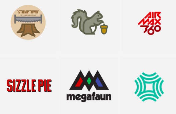 Samples from Draplin’s portfolio of the type of work he often designs for clients.