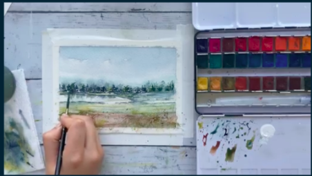 Use a thin brush to create shadow and definition with a dark color. 