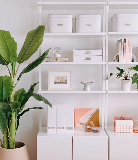 Source: Instagram Bins and filing systems are great investments for smaller home office spaces.