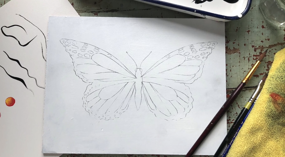 Skillshare instructor Bonnie Lecat shares her final butterfly result before she starts the painting process.