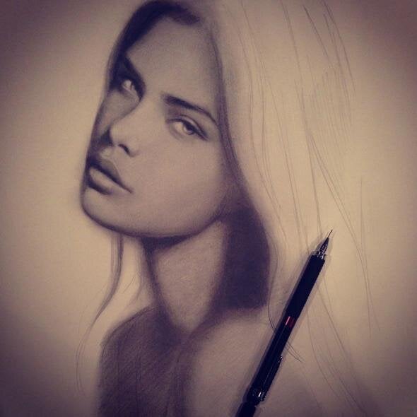 Image from Gabrielle Brickey's Skillshare class, Start Drawing: Techniques for Pencil Portraits