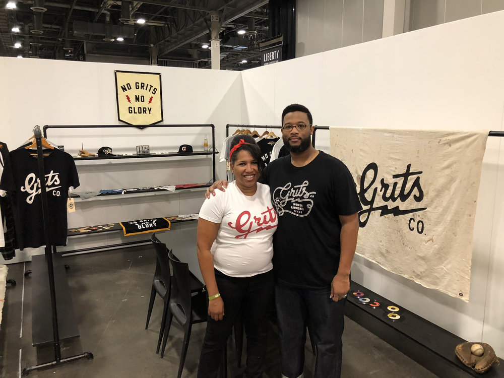 Reuben and Toya Levi in the Grits Co. Booth at the Agenda Show