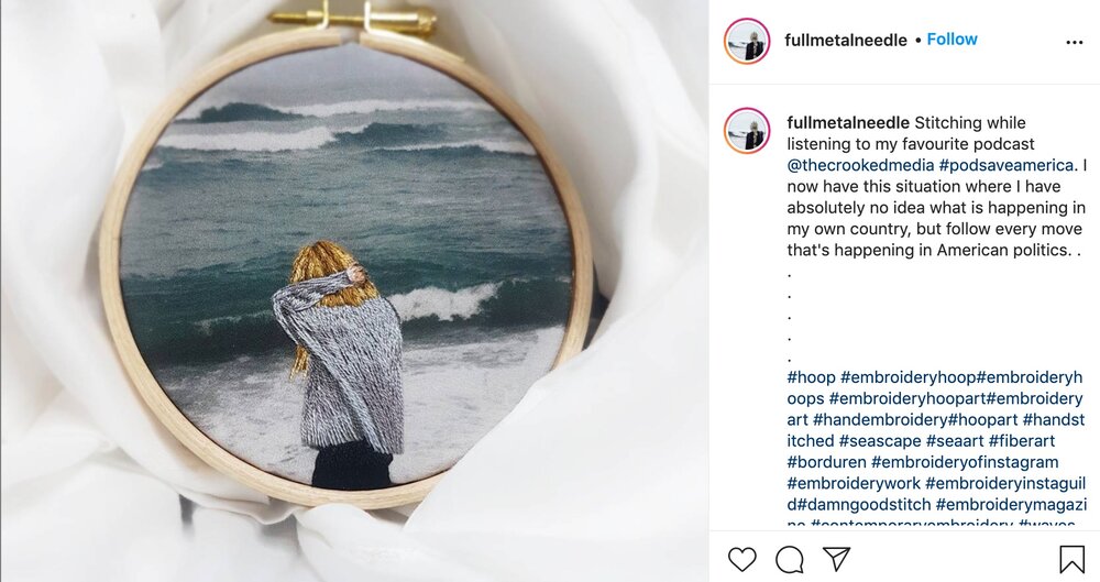 Floor Giebels walks through an example post to demonstrate how to use thematic hashtags effectively in her Skillshare course.