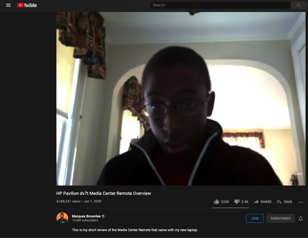 Marques Brownlee’s first tech review video.
