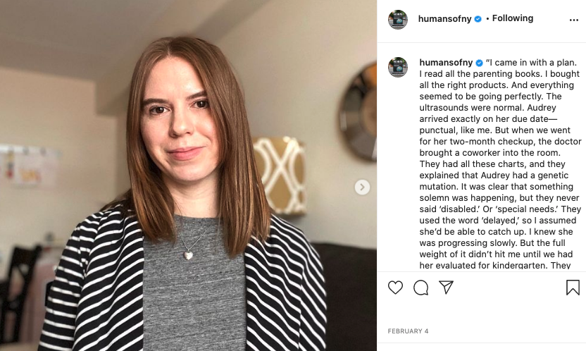 Image via Instagram Humans of New York is a great example of how long-form content can still work well on a visual platform like Instagram.