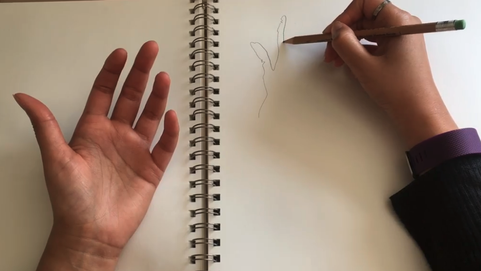 Aim to start your drawing either at the far edge and work inwards or in the middle of your paper. 