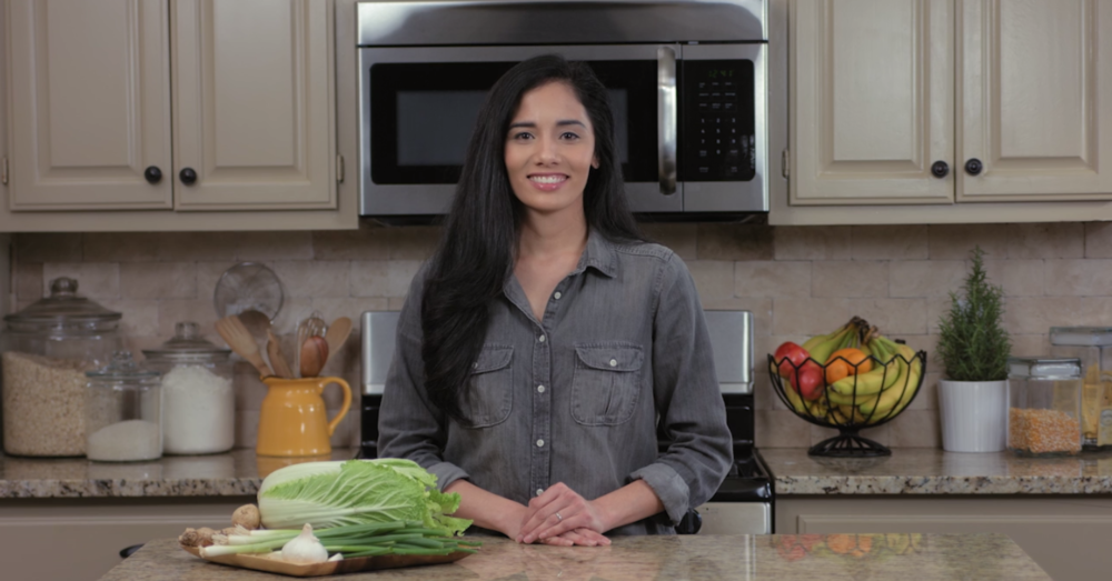 Talking head angle for a culinary class