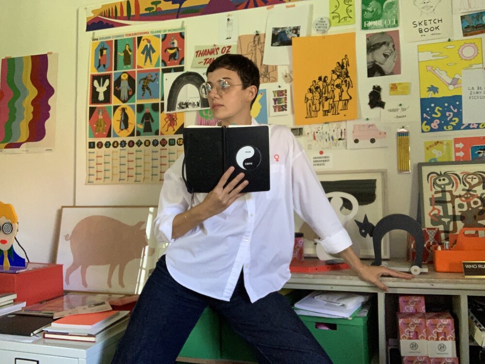 Olimpia Zagnoli in her studio in Milan