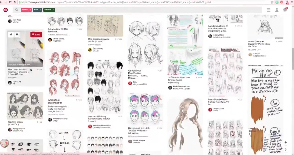 O Pinterest é um ótimo lugar para buscar inspiração para seu desenho de anime!