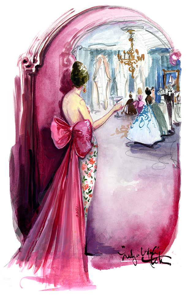 illustrated fashion scenes