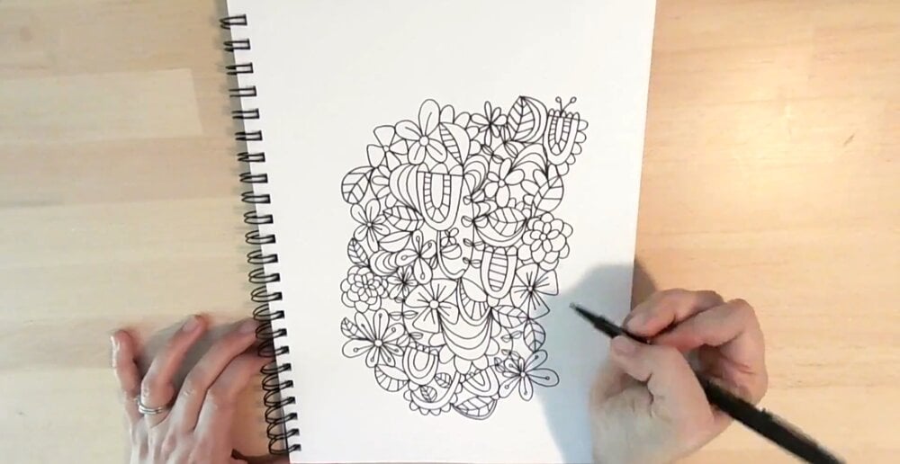 Doodling allows your mind to wander and relax.