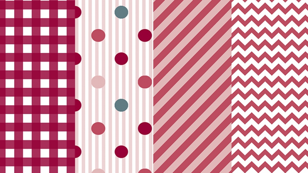 Student work by Stephanie Fricke-Goode for  Photoshop for Lunch - More Patterns - Diagonal Stripes, Chevrons, Plaid, Colorful Polka Dots