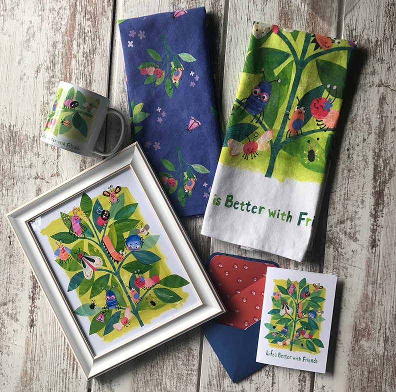 “Life’s Better with Friends” designs by Jean Ruth (image courtesy of the artist)