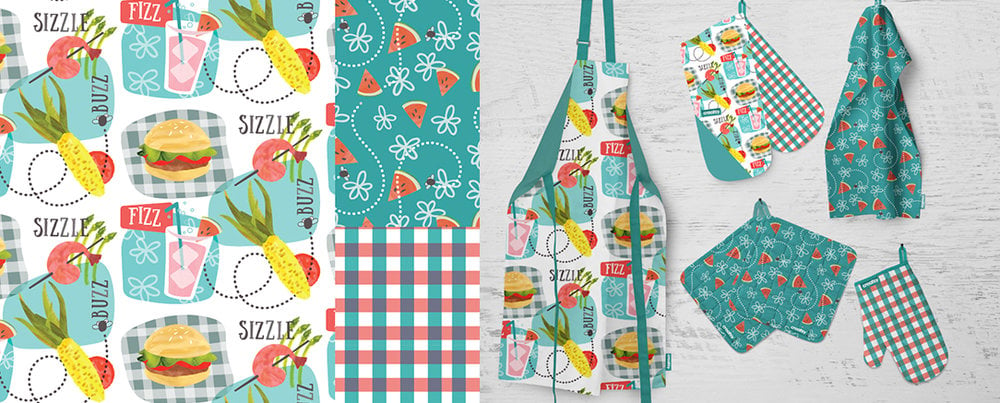 “Summer’s Here” surface design by Jean Ruth (image courtesy of the artist)