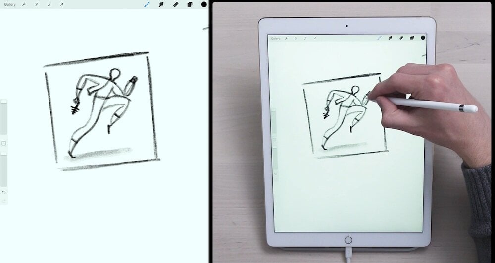 Première esquisse de Jarom Vogel extraite du cours Skillshare Illustration numérique : apprendre à utiliser Procreate