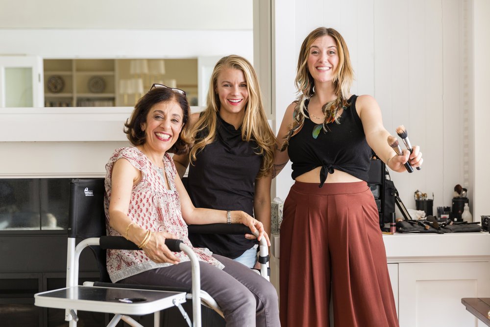 L-r: Jaleh Bisharat, Kimberly Shenk and Misty Spinney, Clean Makeup Artist