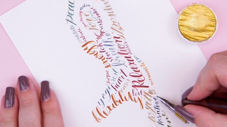 Create a modern calligraphy silhouette project with  Danielle.  