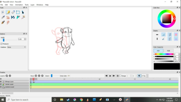 Pencil2D ist eine Open-Source-2D-Animationssoftware, mit der Nutzer:innen einen traditionellen, handgezeichneten Animationsstil schaffen können.