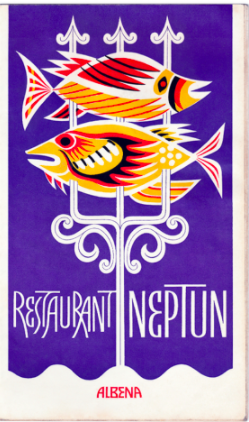 Stefan Kanchev designed this restaurant logo in 1978 using bold colors and unique lettering. | Retro Design Mega Guide by Skillshare