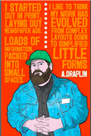 Aaron Drapin created this self-portrait with retro letterforms and bold colors. | Retro Design Mega Guide by Skillshare