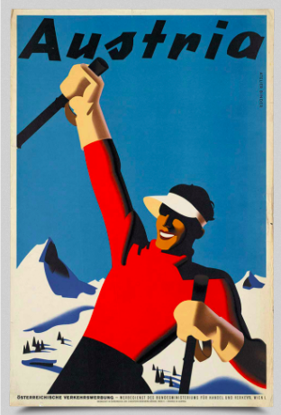 Graphic designer Joseph Binder designed this iconic poster for his home country of Austria. | Retro Design Mega Guide by Skillshare