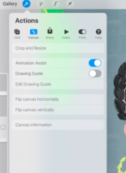 Toggle the Animation Assist feature under the canvas settings in the actions menu of Procreate. 
